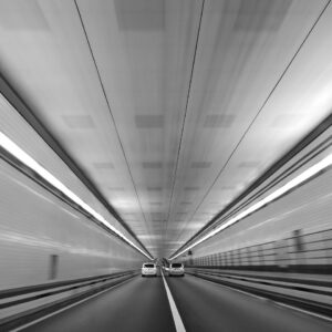 road, tunnel, cars, driving, black and white, gray car, gray road, tunnel, tunnel, tunnel, tunnel, tunnel, driving